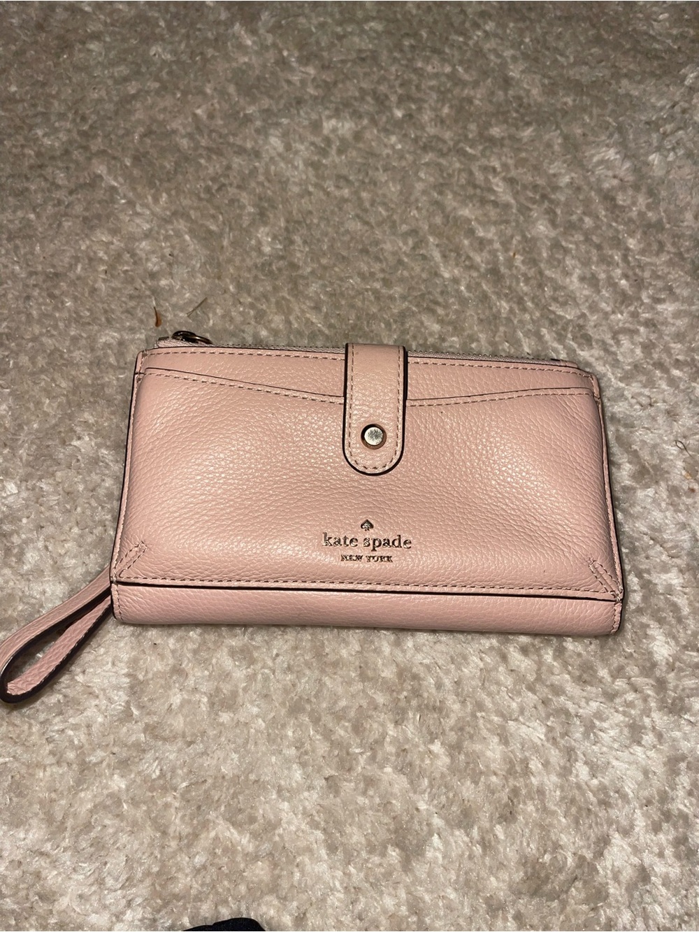 kate spade Pink Pebbled Leather Wristlet Wallet